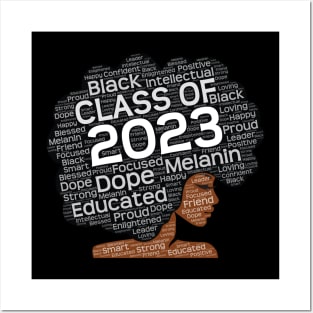 Class of 2023 Black Woman Afro Posters and Art